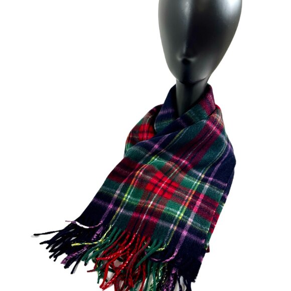 Talbots 100% Cashmere Scarf – Black, Red & Green – NWT – Perfect Holiday Gift - Picture 3 of 3